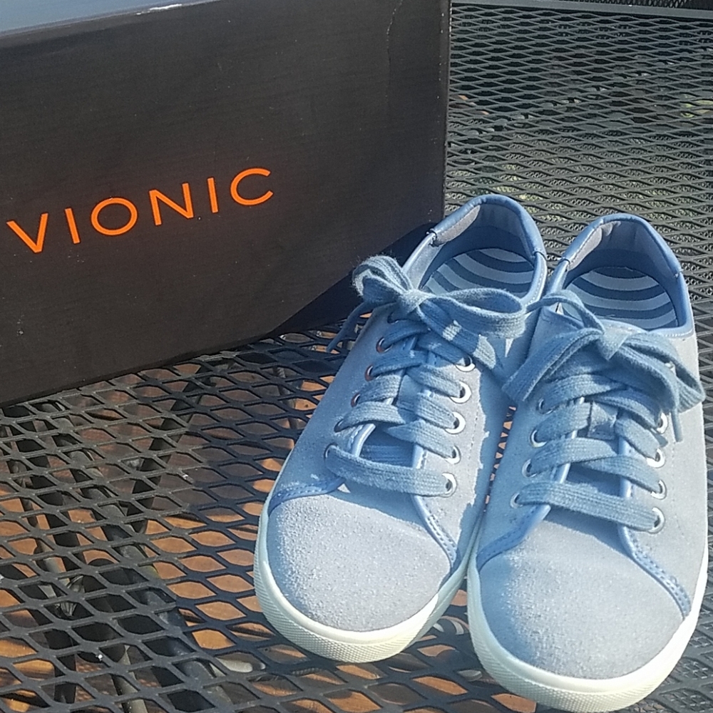 Vionic light blue Brinley suede sneakers